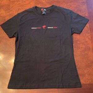 Black Short-Sleeve Versace Sport Logo Tee